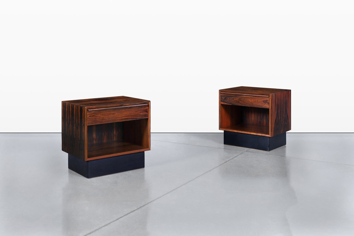 Scandinavian Modern Brazilian Rosewood Nightstands by Westnofa