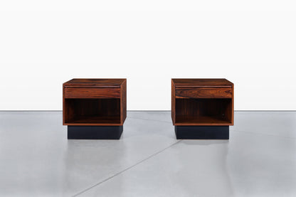 Scandinavian Modern Brazilian Rosewood Nightstands by Westnofa