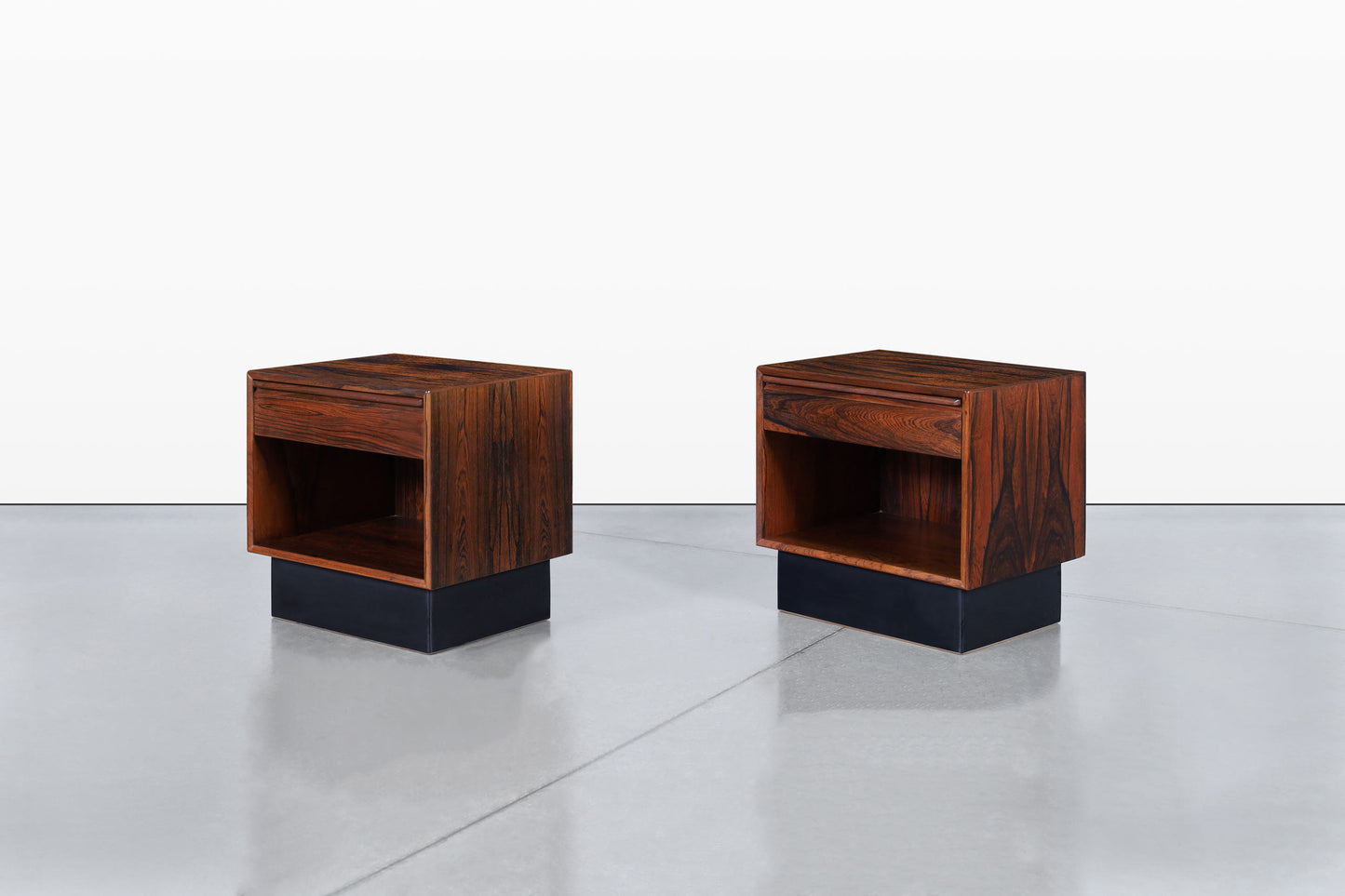 Scandinavian Modern Brazilian Rosewood Nightstands by Westnofa