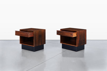 Scandinavian Modern Brazilian Rosewood Nightstands by Westnofa