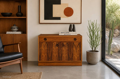 Scandinavian Modern Brazilian Rosewood Small Credenza