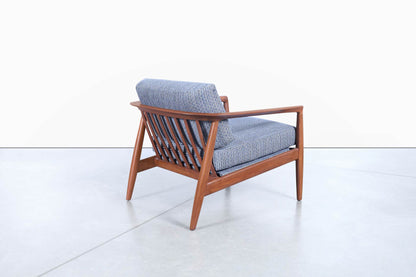 Swedish Walnut Lounge Chairs by Folke Ohlsson for DUX