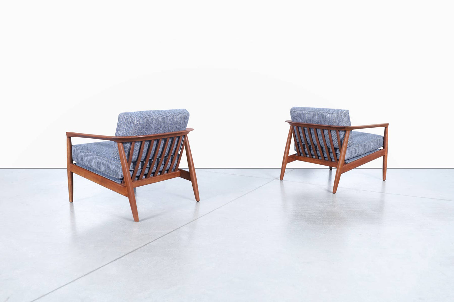 Swedish Walnut Lounge Chairs by Folke Ohlsson for DUX