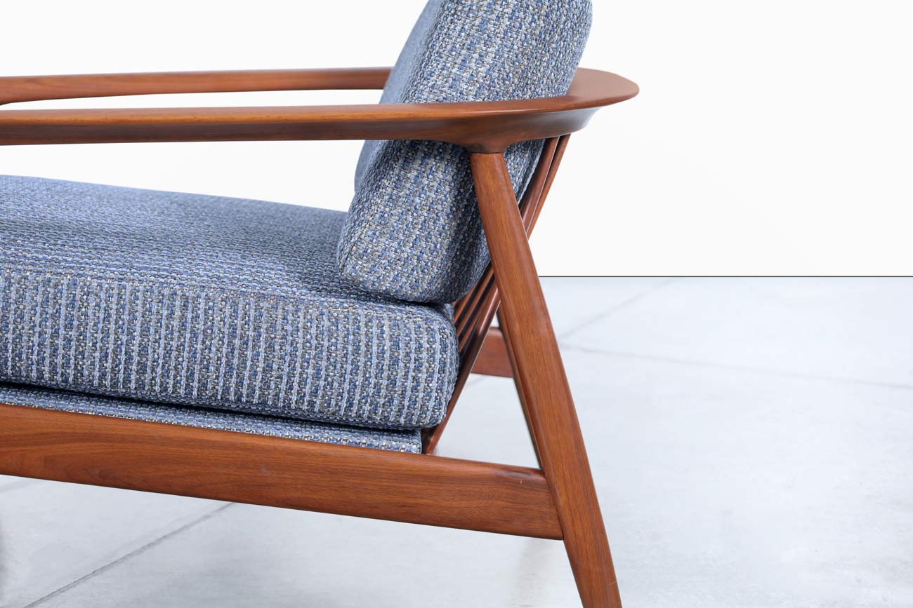 Swedish Walnut Lounge Chairs by Folke Ohlsson for DUX