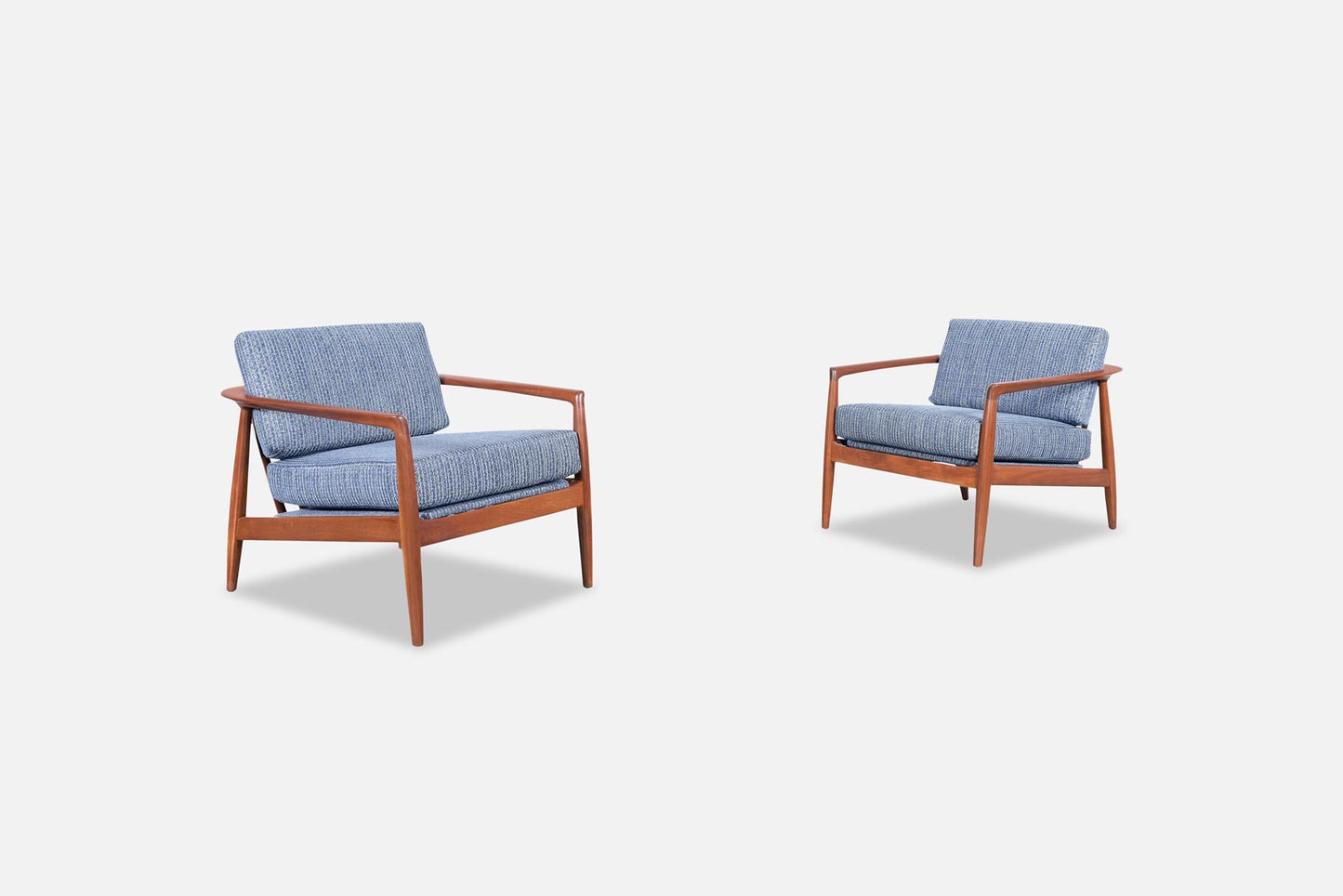 Swedish Walnut Lounge Chairs by Folke Ohlsson for DUX