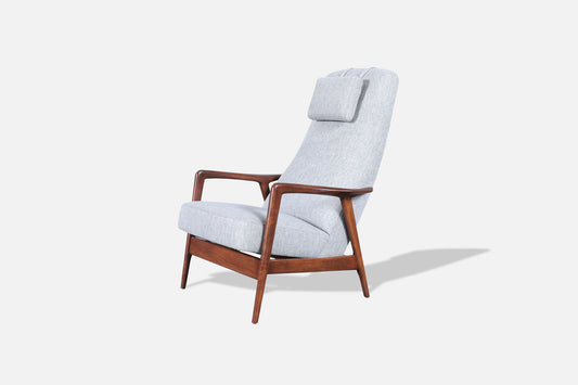 Swedish Walnut Recliner Chair by Alf Svensson for Dux