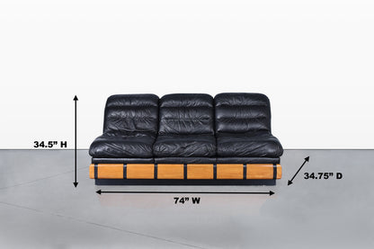 Vintage 3-Piece Modular Seating Group with Coffee Table by Haralson–Seidel