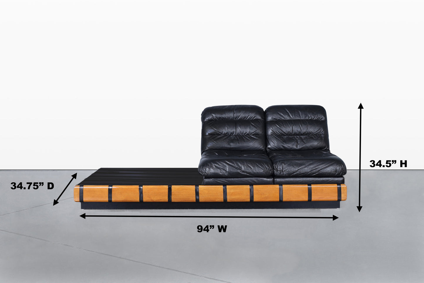 Vintage 3-Piece Modular Seating Group with Coffee Table by Haralson–Seidel