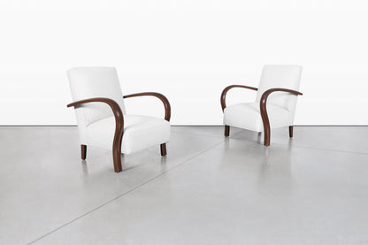 Vintage Art Deco Lounge Chairs Attributed to Jindrich Halabala