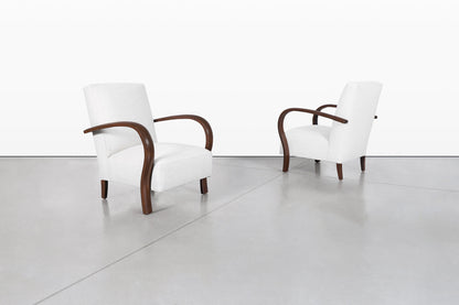 Vintage Art Deco Lounge Chairs Attributed to Jindrich Halabala