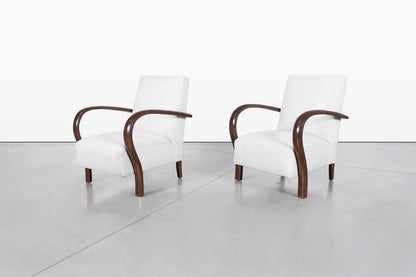 Vintage Art Deco Lounge Chairs Attributed to Jindrich Halabala