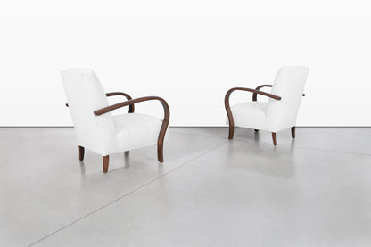 Vintage Art Deco Lounge Chairs Attributed to Jindrich Halabala