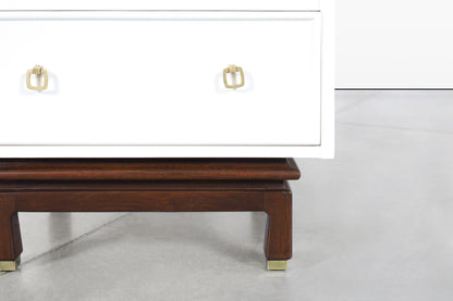 Vintage Beige Lacquered Nightstands by American of Martinsville