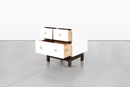 Vintage Beige Lacquered Nightstands by American of Martinsville