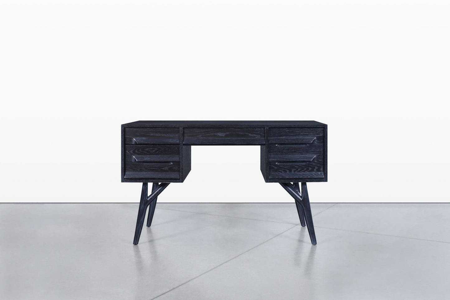 Vintage Black Cerused Desk by Jack Van Der Molen for Jamestown Lounge Co.