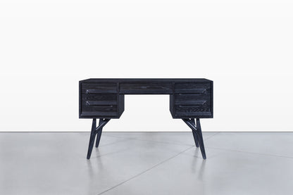 Vintage Black Cerused Desk by Jack Van Der Molen for Jamestown Lounge Co.