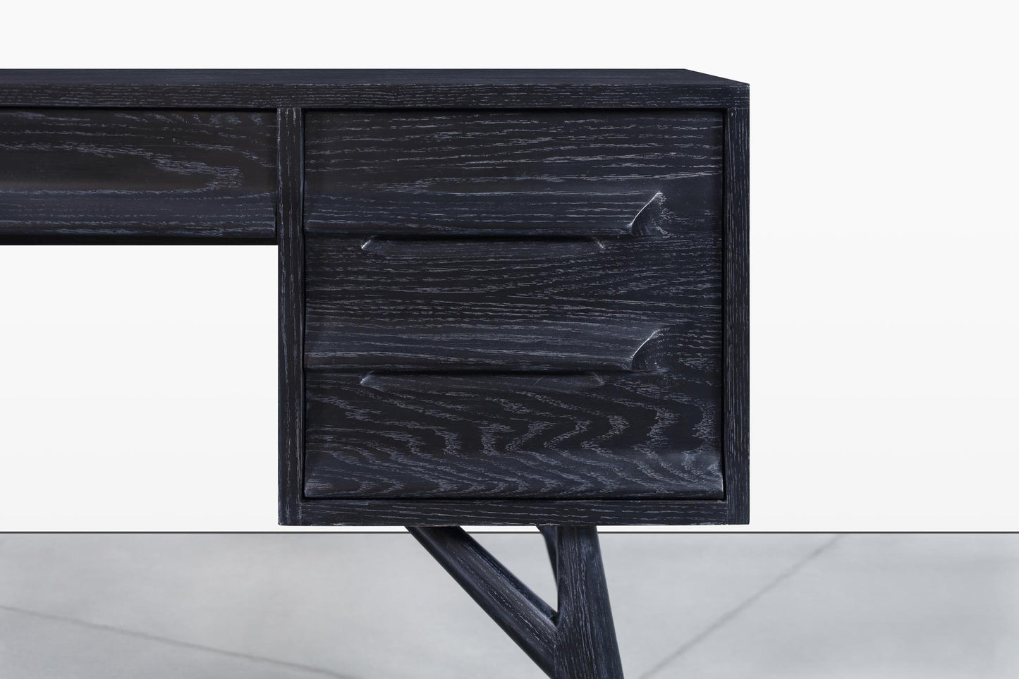 Vintage Black Cerused Desk by Jack Van Der Molen for Jamestown Lounge Co.