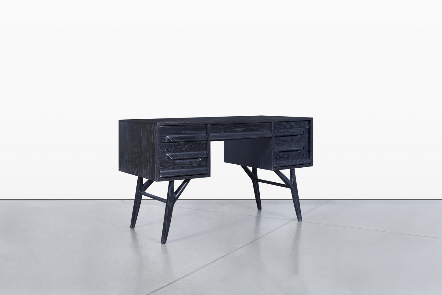Vintage Black Cerused Desk by Jack Van Der Molen for Jamestown Lounge Co.