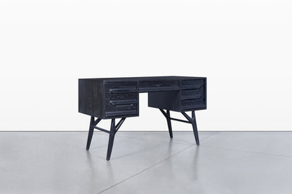 Vintage Black Cerused Desk by Jack Van Der Molen for Jamestown Lounge Co.