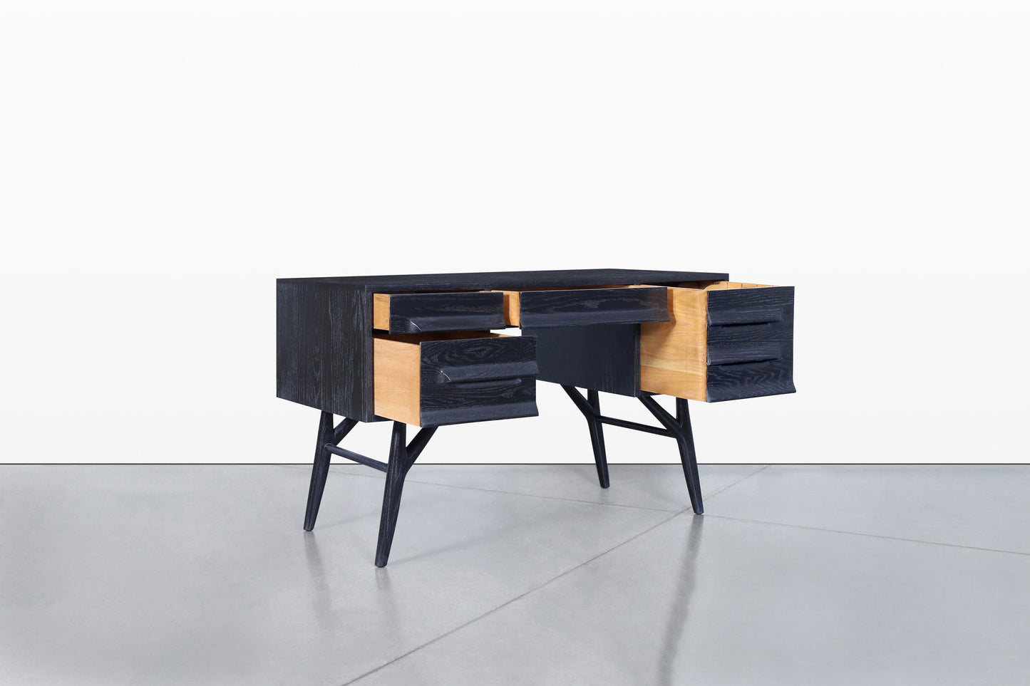 Vintage Black Cerused Desk by Jack Van Der Molen for Jamestown Lounge Co.