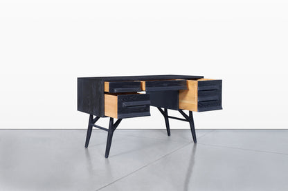Vintage Black Cerused Desk by Jack Van Der Molen for Jamestown Lounge Co.