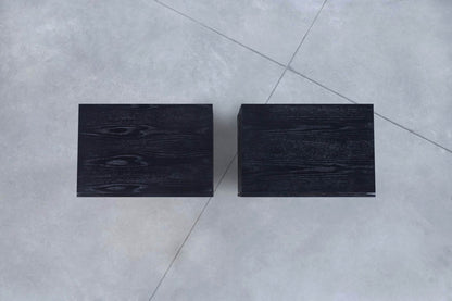 Vintage Black Cerused Nightstands by Steve Chase