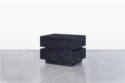 Vintage Black Cerused Nightstands by Steve Chase