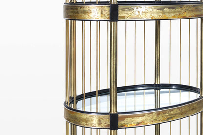 Vintage Brass Acid-Etched Etagere by Bernhard Rohne for Mastercraft