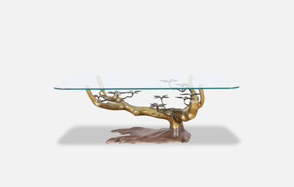 Vintage Brass "Bonsai" Coffee Table by Willy Daro