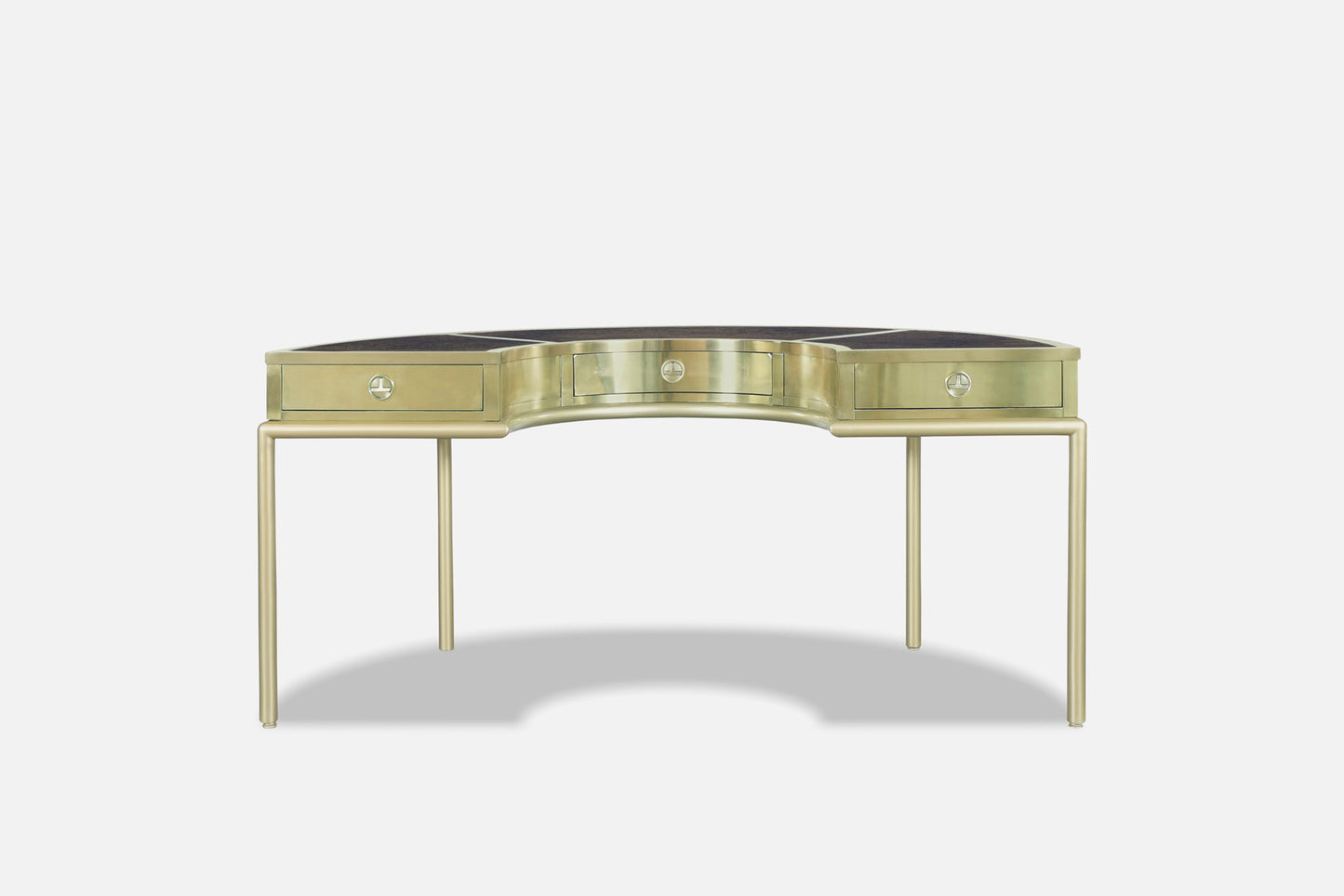 Vintage Brass “Demi Lune” Desk by Mastercraft