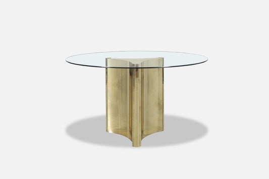 Vintage Brass "Trilobi" Pedestal Dining Table by Mastercraft