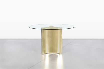 Vintage Brass "Trilobi" Pedestal Dining Table by Mastercraft