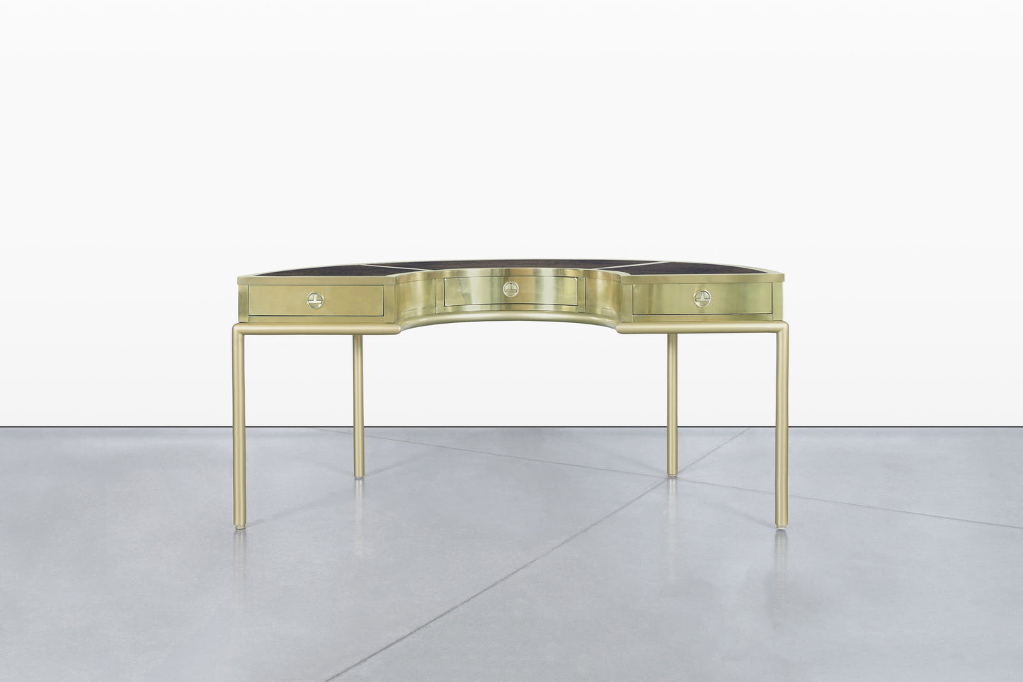 Vintage Brass “Demi Lune” Desk by Mastercraft