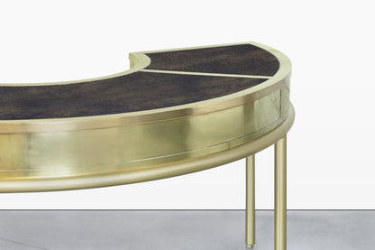 Vintage Brass “Demi Lune” Desk by Mastercraft