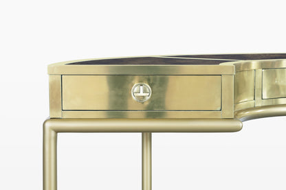 Vintage Brass “Demi Lune” Desk by Mastercraft
