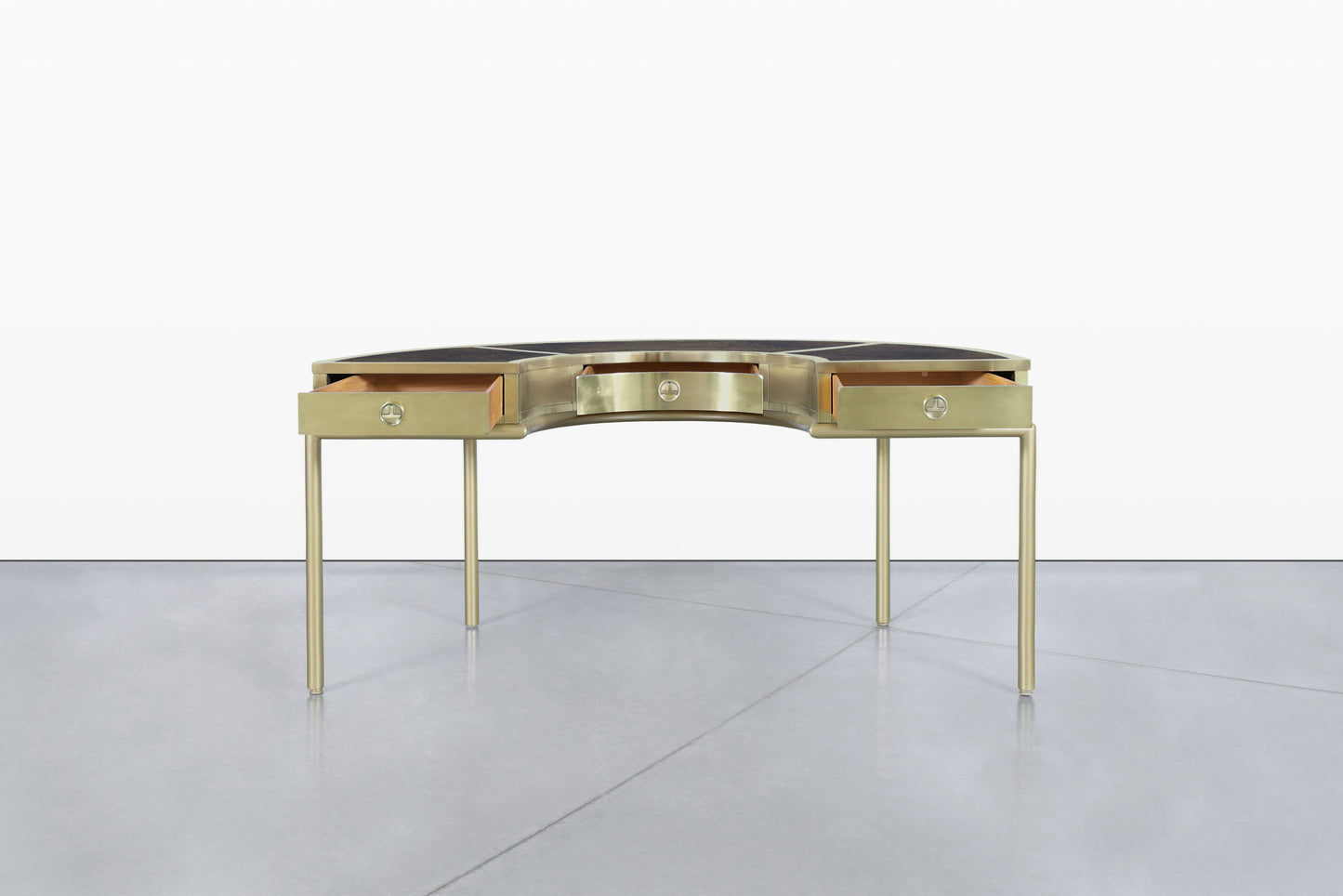 Vintage Brass “Demi Lune” Desk by Mastercraft