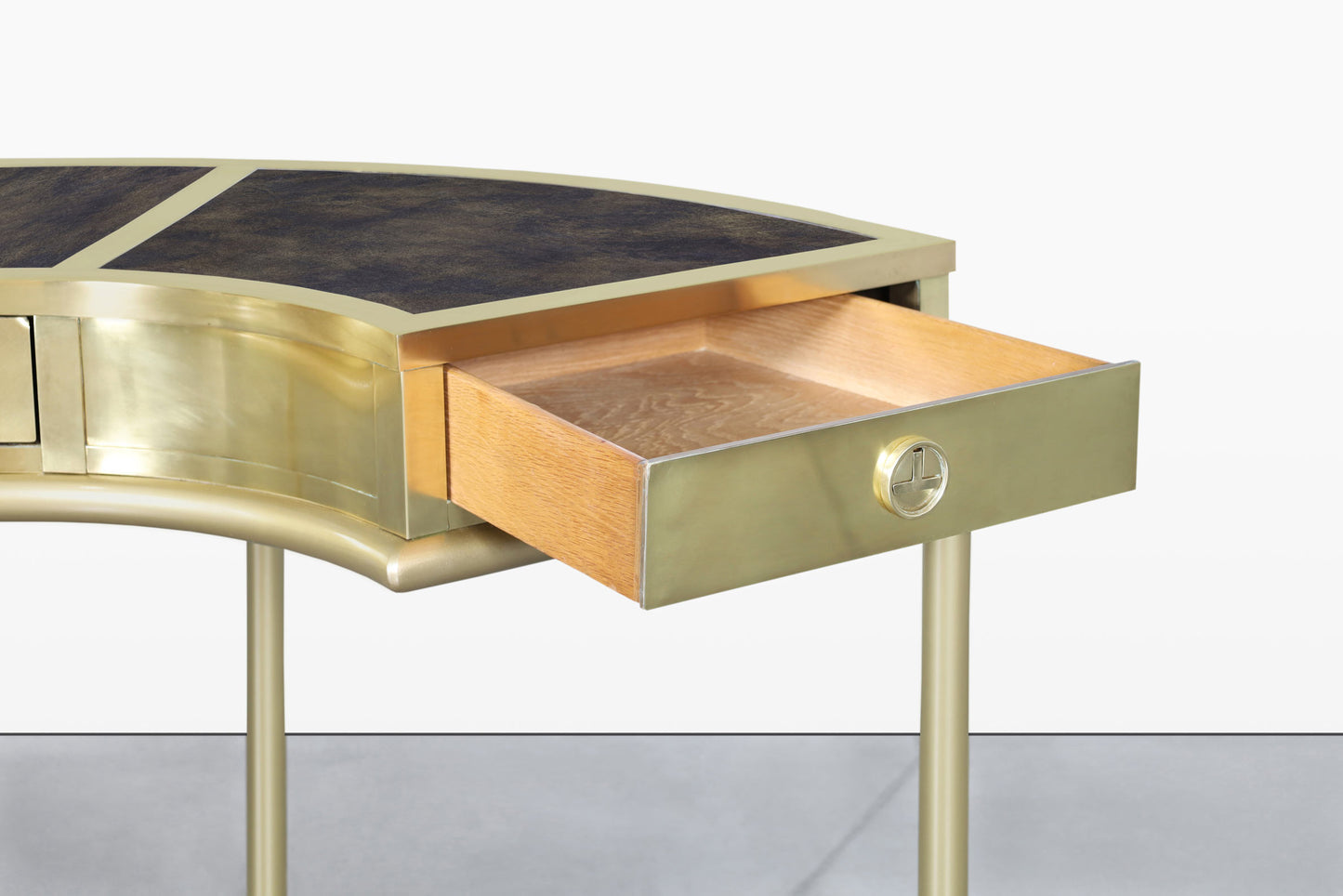 Vintage Brass “Demi Lune” Desk by Mastercraft