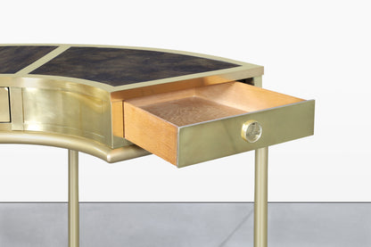 Vintage Brass “Demi Lune” Desk by Mastercraft