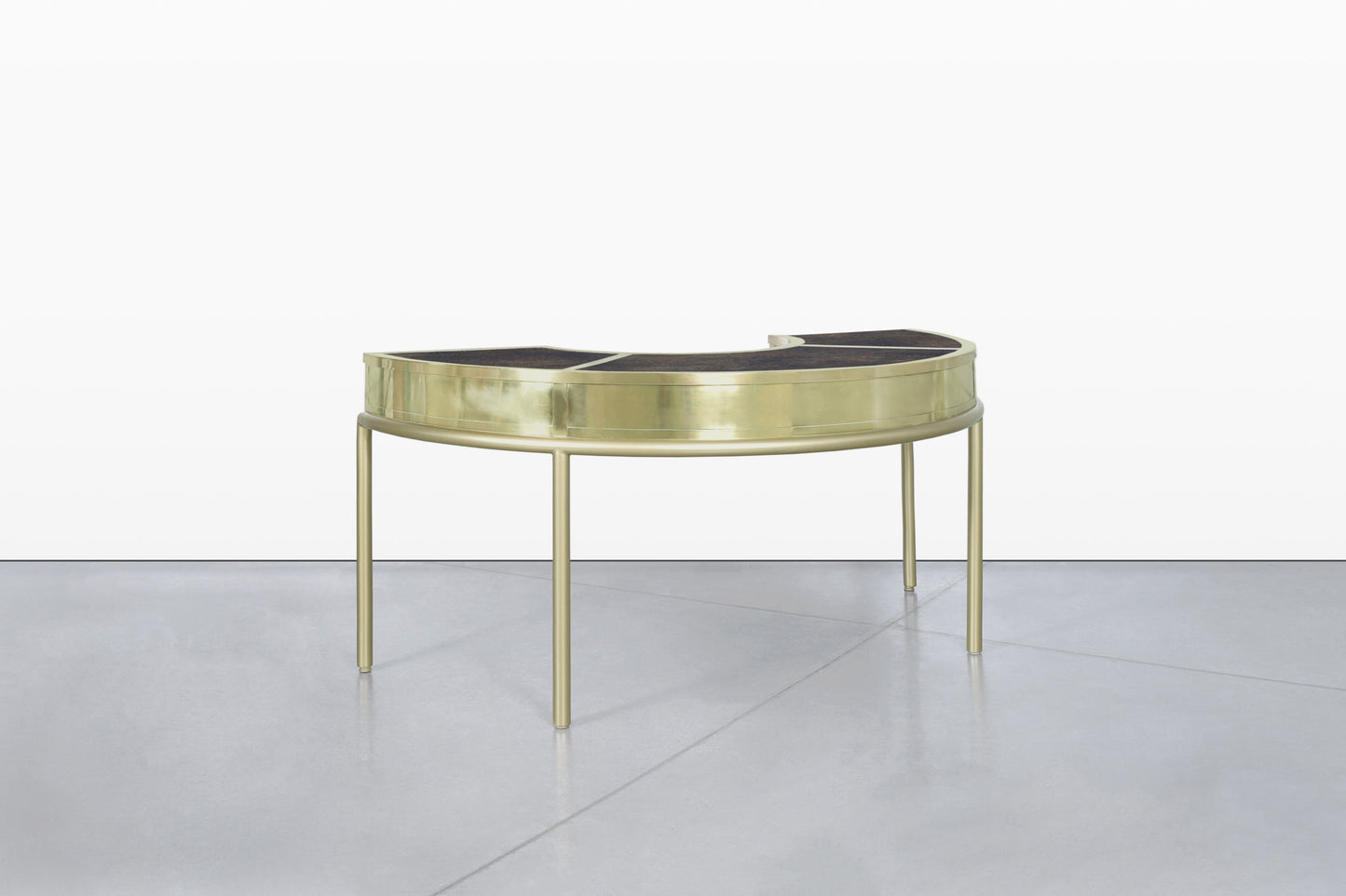 Vintage Brass “Demi Lune” Desk by Mastercraft