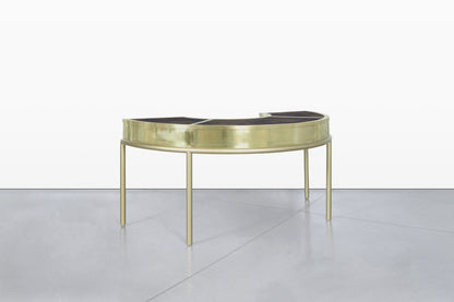 Vintage Brass “Demi Lune” Desk by Mastercraft