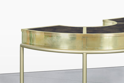 Vintage Brass “Demi Lune” Desk by Mastercraft