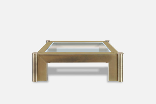 Vintage Brass and Glass Coffee Table Attributed to Mastercraft