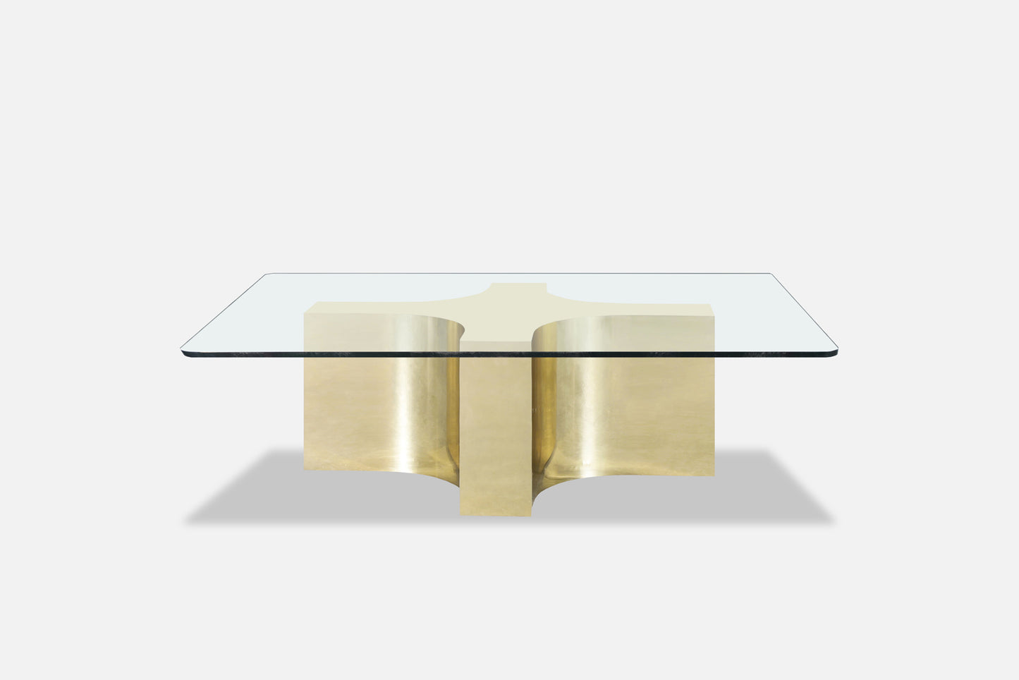 Vintage Brass and Glass Coffee Table