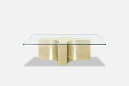 Vintage Brass and Glass Coffee Table