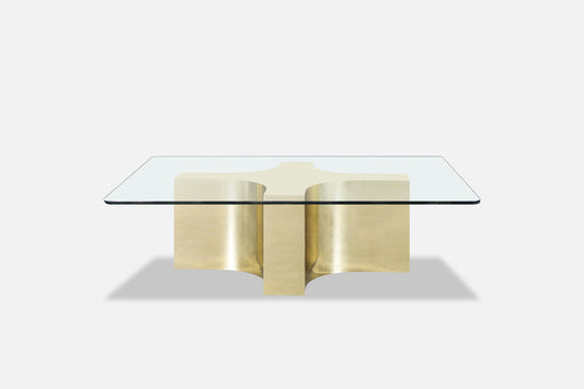 Vintage Brass and Glass Coffee Table