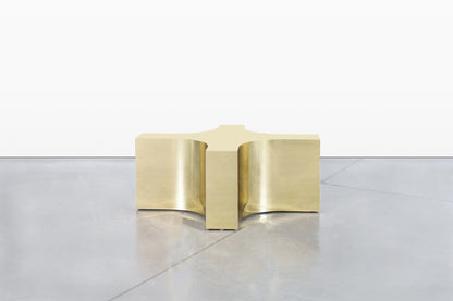 Vintage Brass and Glass Coffee Table