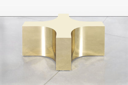 Vintage Brass and Glass Coffee Table