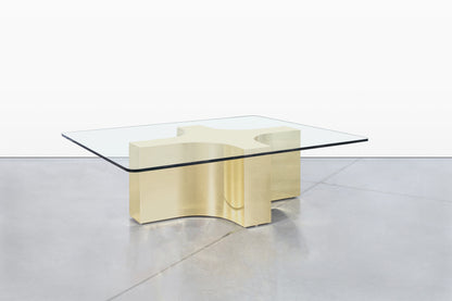 Vintage Brass and Glass Coffee Table
