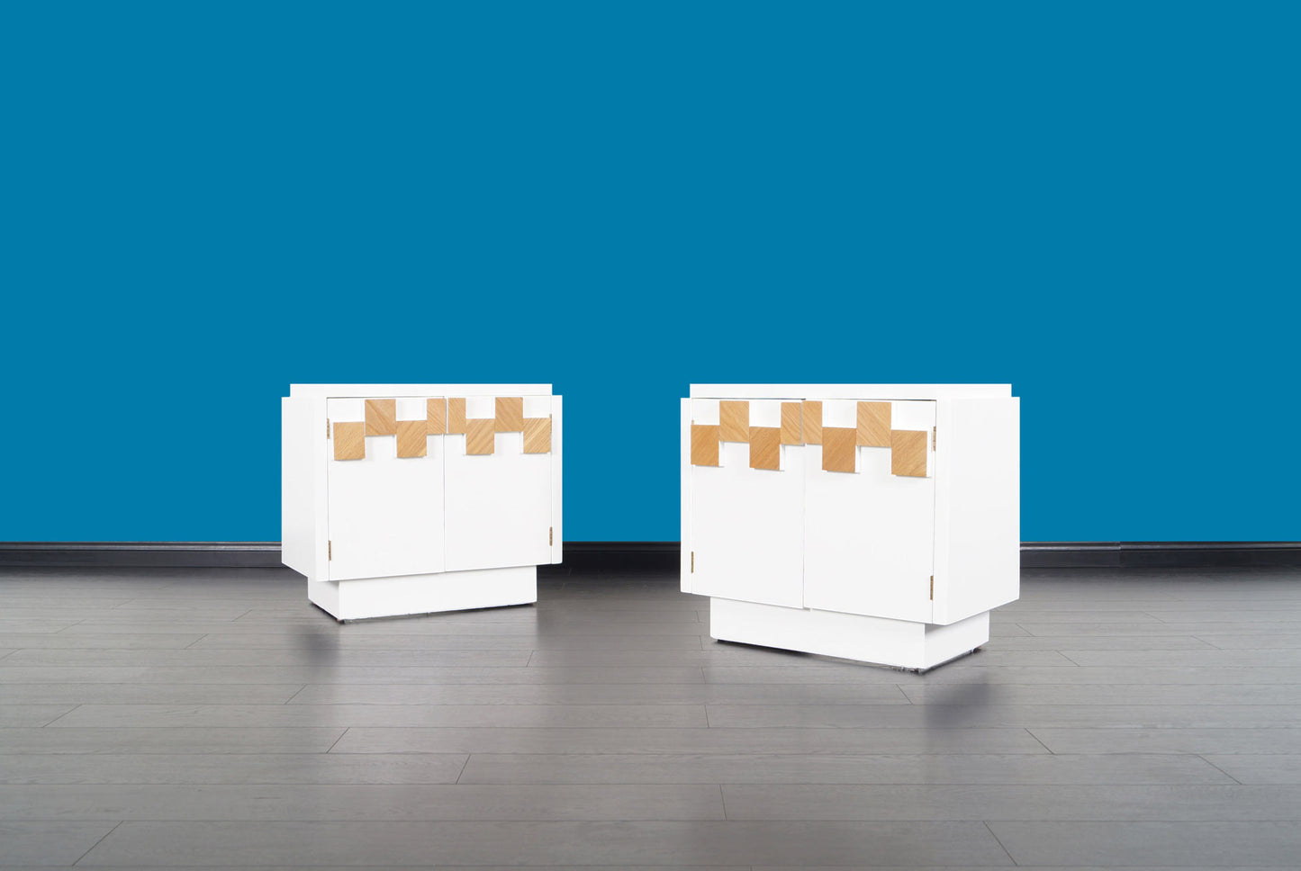 Mid-Century Brutalist Mosaic Nightstands by Lane Furniture