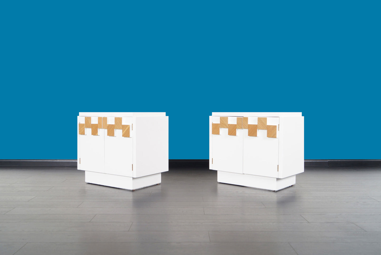 Mid-Century Brutalist Mosaic Nightstands by Lane Furniture